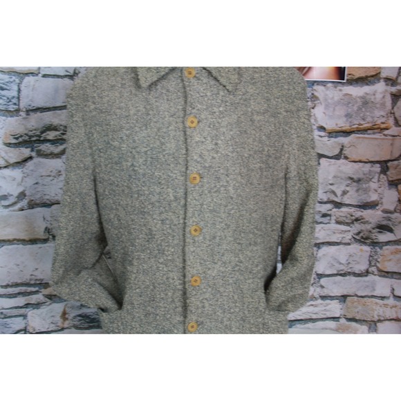 Zanella Made in Italy Grey Boucle Wool Blend Button Front Coat Jacket Mens 46 - Picture 4 of 10